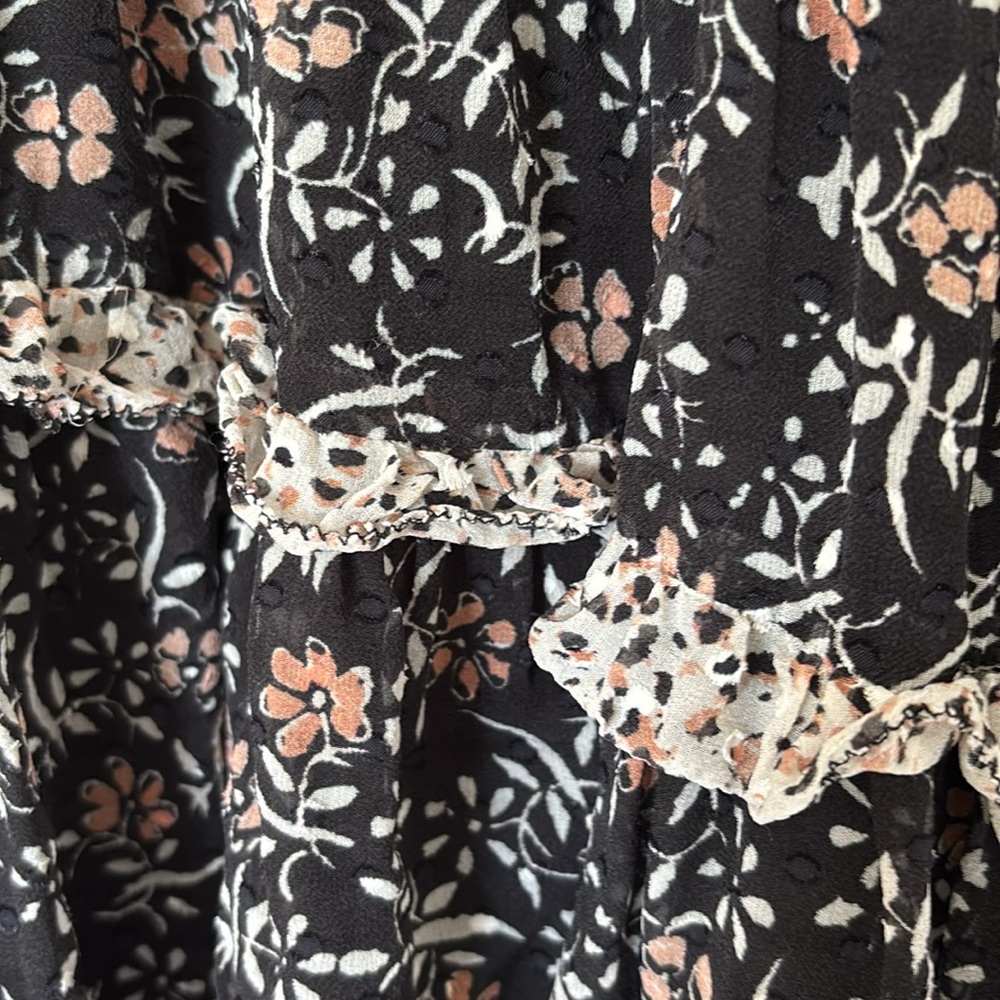 Ulla Johnson Essie dress in Noir size 2 Black and White Floral Blouse - Picture 8 of 10